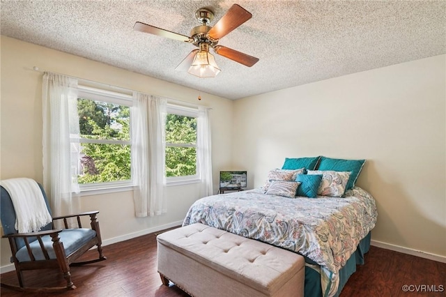 12302 Sir James Ct, Henrico, VA 23233 - bedroom featuring a textured ceiling, wood finished floors, and a ceiling fan