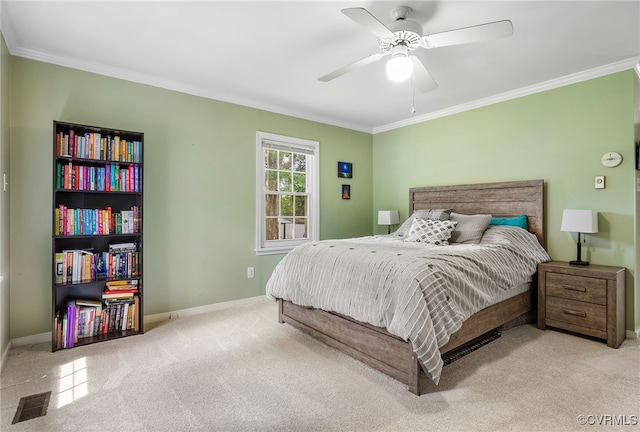 8314 Erma Ln, Richmond, VA 23229 - bedroom featuring carpet, crown molding, and ceiling fan