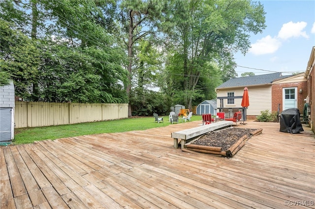 8314 Erma Ln, Richmond, VA 23229 - deck featuring a shed and grilling area