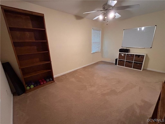 2205 Cox Rd, Henrico, VA 23233 - unfurnished living room with carpet and ceiling fan