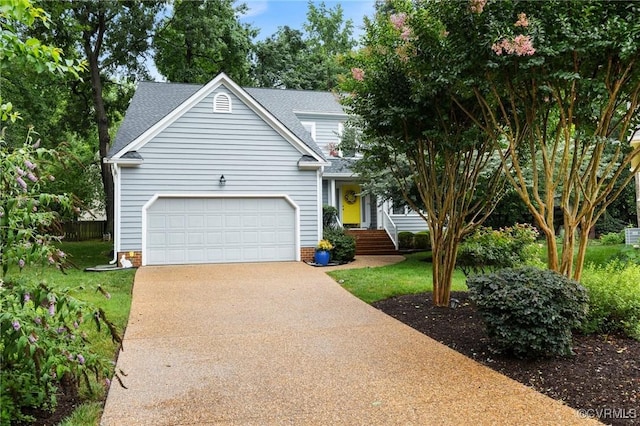 4723 Squaw Valley Ct, Glen Allen, VA 23060 - view of front facade featuring concrete driveway, a shingled roof, an attached garage, and a front lawn