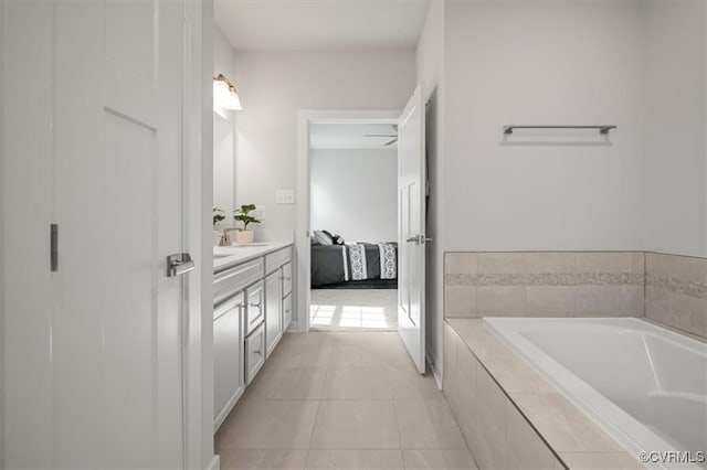 7653 Autumn Leaves Ln, New Kent, VA 23124 - full bath featuring vanity, a bath, ensuite bathroom, and tile patterned floors