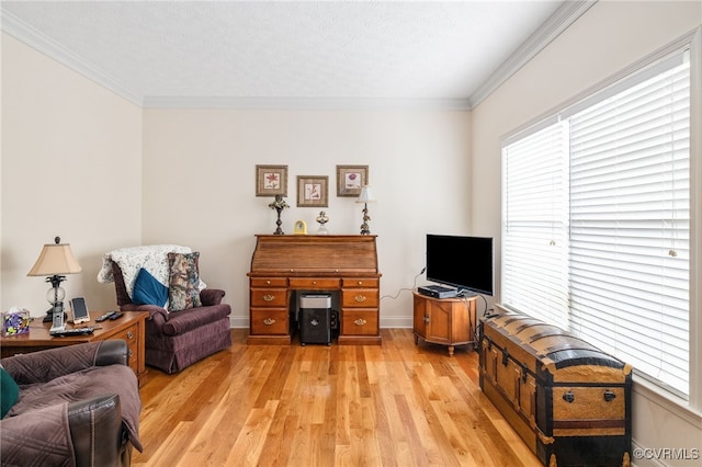 14313 Woodleigh Dr, Chester, VA 23831 - living area with light wood-style flooring and ornamental molding