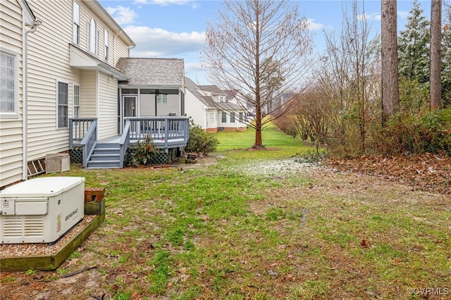 14313 Woodleigh Dr, Chester, VA 23831 - view of grassy yard featuring a deck
