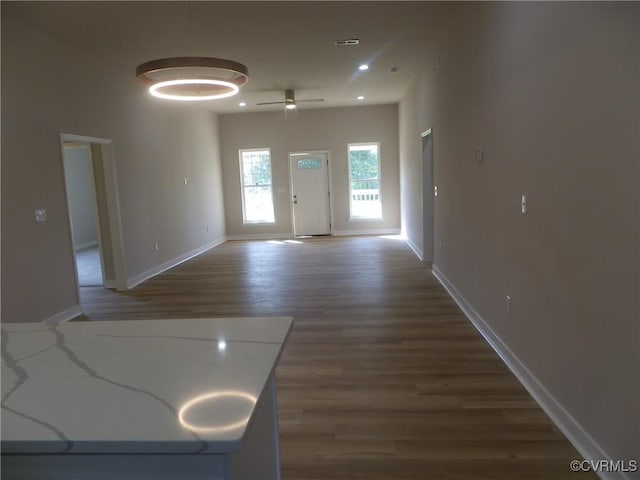 1120 Halifax St, Petersburg, VA 23803 - entrance foyer featuring a ceiling fan, wood finished floors, and recessed lighting