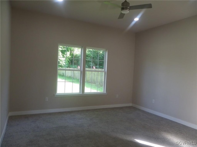 1120 Halifax St, Petersburg, VA 23803 - carpeted empty room featuring a ceiling fan and recessed lighting
