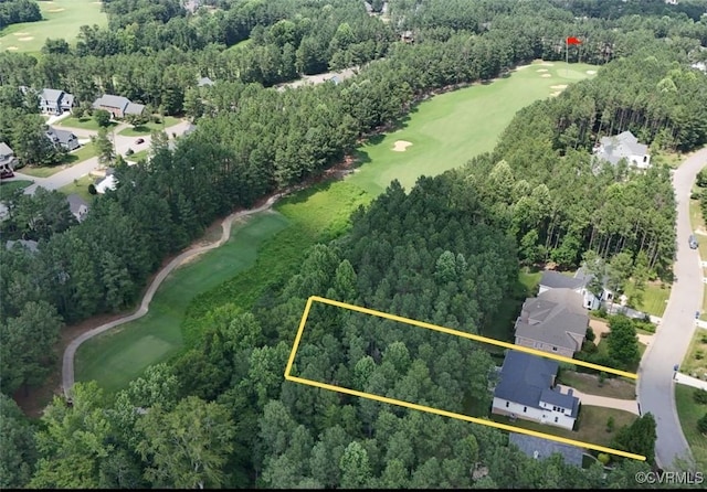 5080 Brandon Pines Way, Providence Forge, VA 23140 - aerial view of residential area featuring a golf course and property parcel outlined