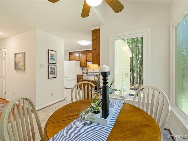 14107 Laurel Trail Pl, Midlothian, VA 23112 - dining area with a ceiling fan and baseboards