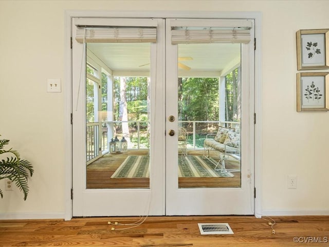 14107 Laurel Trail Pl, Midlothian, VA 23112 - doorway to outside with french doors and wood finished floors