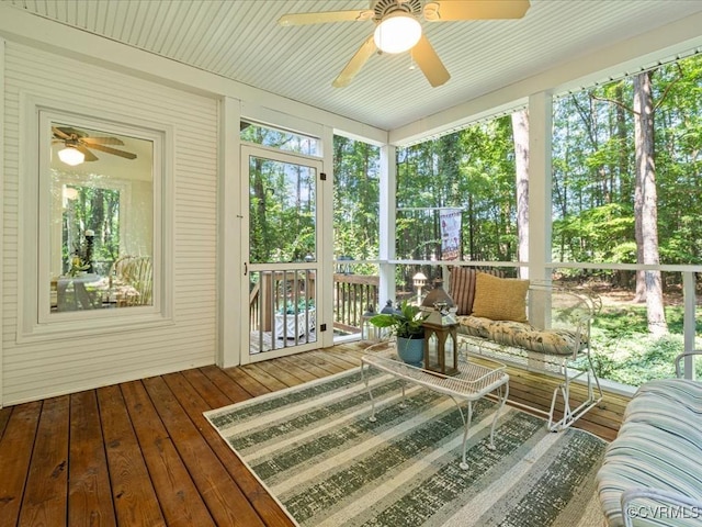 14107 Laurel Trail Pl, Midlothian, VA 23112 - sunroom with ceiling fan and healthy amount of natural light
