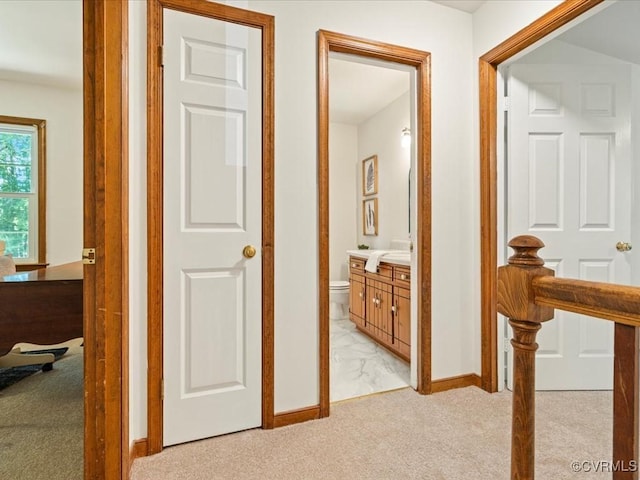 14107 Laurel Trail Pl, Midlothian, VA 23112 - hall with baseboards and light colored carpet
