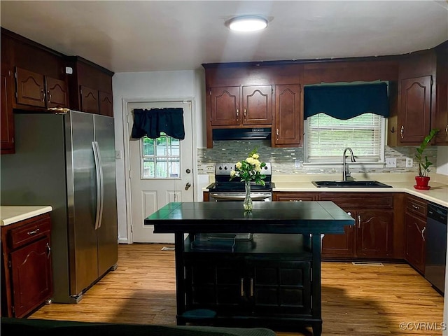4009 Robert E Lee Dr, North Prince George, VA 23860 - kitchen with appliances with stainless steel finishes, range hood, plenty of natural light, and decorative backsplash