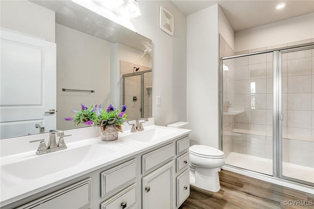 3900 Maze Runner Dr Unit 205, Chesterfield, VA 23112 - full bath with a shower stall, double vanity, wood finished floors, and recessed lighting