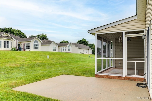 4017 Bayapple Dr, Henrico, VA 23294 - view of green lawn featuring a patio and a sunroom