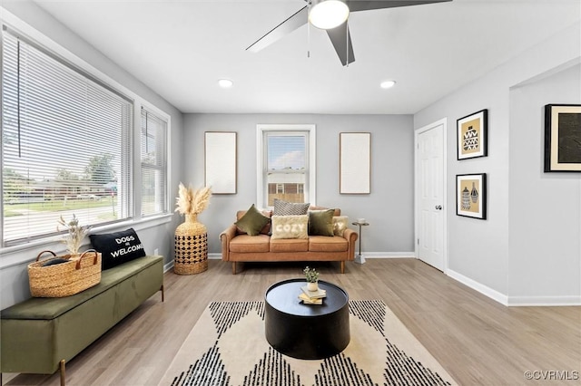 2000 Cleary Rd, Richmond, VA 23223 - living area with a ceiling fan, light wood-style floors, and recessed lighting