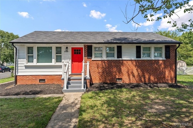 2000 Cleary Rd, Richmond, VA 23223 - view of front of house with crawl space, a shingled roof, and brick siding