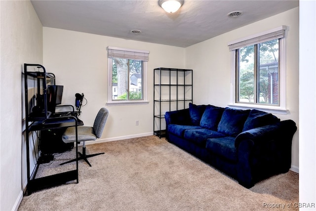 107 Ward, Hampton, VA 23669 - home office featuring carpet flooring and baseboards