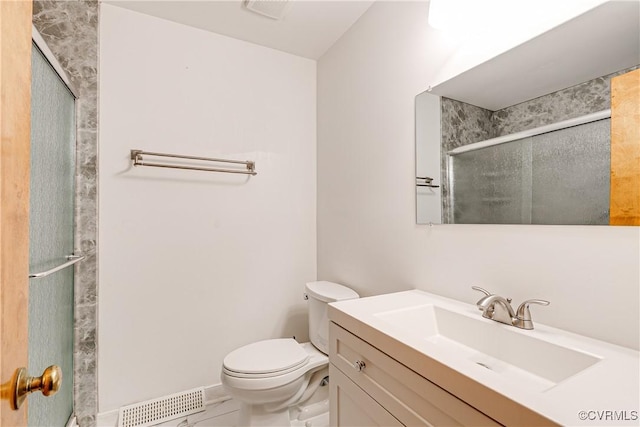 5412 Ridgerun Ter, Chesterfield, VA 23832 - bathroom featuring vanity, an enclosed shower, and marble finish flooring
