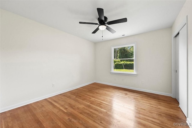 2207 Craven Ln, Henrico, VA 23228 - unfurnished bedroom featuring light wood finished floors, a closet, and ceiling fan
