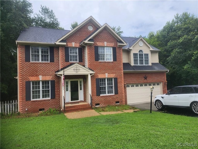 8359 Wetherden Dr, Mechanicsville, VA 23111 - view of front facade featuring crawl space, brick siding, an attached garage, driveway, and a shingled roof