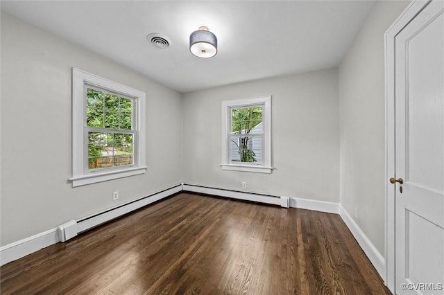 914 Kensington Ave, Colonial Heights, VA 23834 - empty room featuring a baseboard radiator and dark wood-style flooring