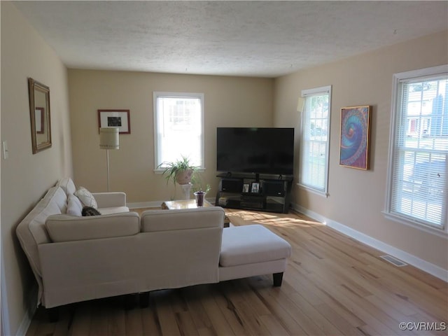 6329 Sledds Lake Rd, Mechanicsville, VA 23111 - living area with wood finished floors, healthy amount of natural light, and a textured ceiling
