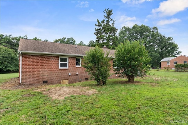 606 Bermuda Hundred Rd, Chester, VA 23836 - rear view of property with crawl space, a lawn, and brick siding