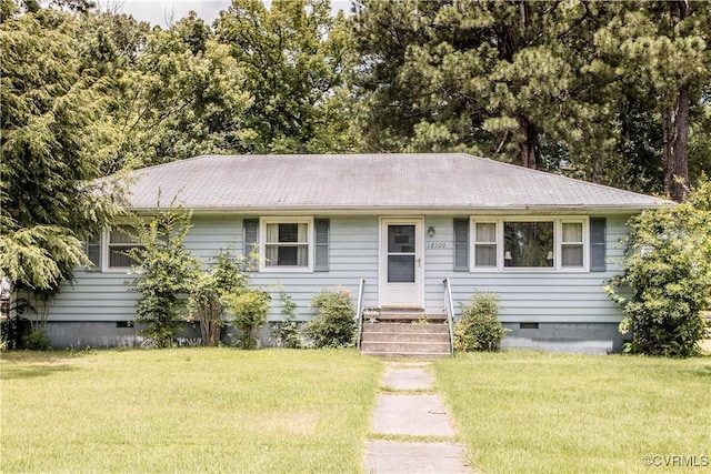 12100 Brookview Dr, Chesterfield, VA 23112 - view of front of home featuring crawl space and a front yard