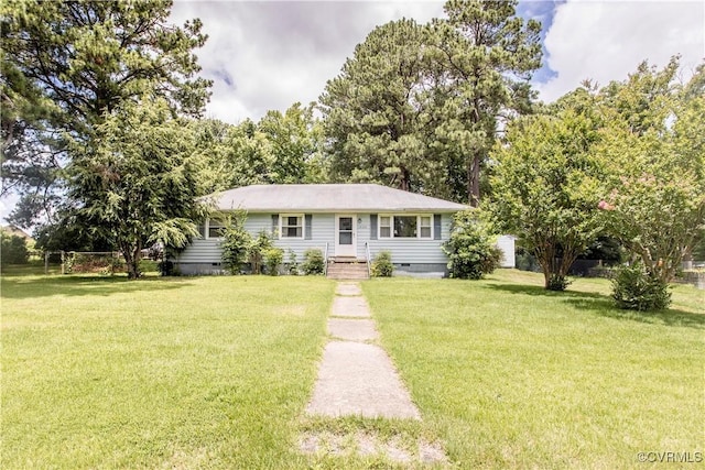 12100 Brookview Dr, Chesterfield, VA 23112 - view of front of house with crawl space and a front yard