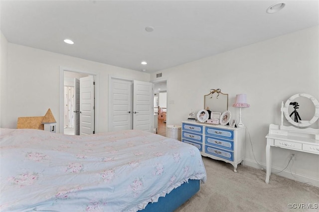 6636 Stonewolf Ct, Moseley, VA 23120 - bedroom featuring light colored carpet and recessed lighting