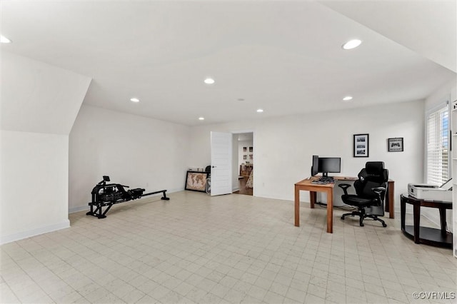 6636 Stonewolf Ct, Moseley, VA 23120 - office area with recessed lighting and baseboards