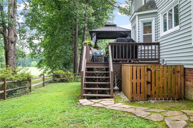 13926 Sagebrook Rd, Midlothian, VA 23112 - fenced backyard with a gazebo, a deck, and stairway