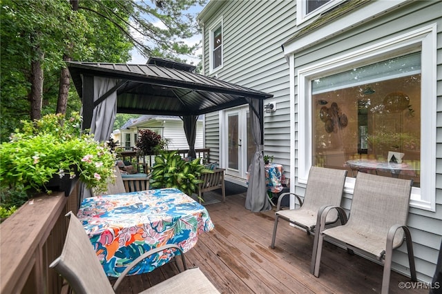 13926 Sagebrook Rd, Midlothian, VA 23112 - wooden terrace featuring a gazebo and outdoor dining area