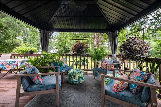 13926 Sagebrook Rd, Midlothian, VA 23112 - view of patio featuring a gazebo, a deck, and outdoor lounge area