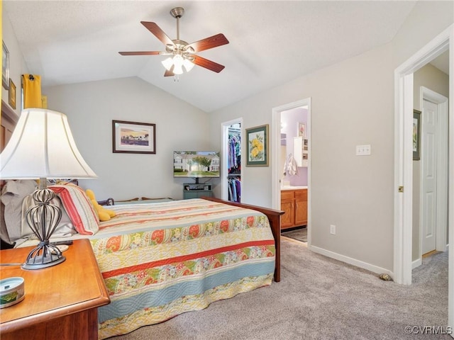 3034 Sara Jean Ter, Glen Allen, VA 23060 - bedroom featuring light carpet, lofted ceiling, a spacious closet, a closet, and ensuite bath