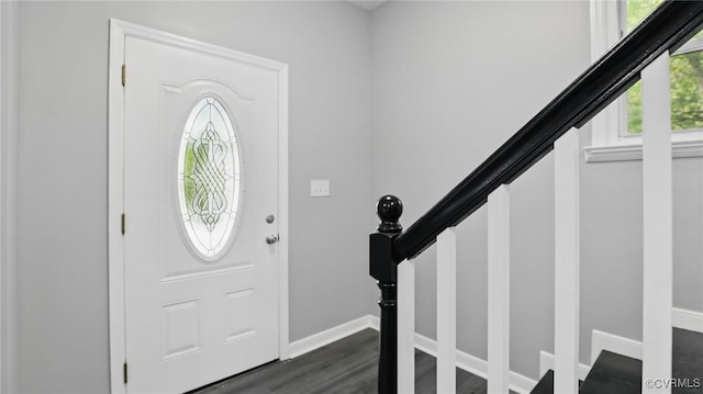 1531 Berkeley Ave, Petersburg, VA 23805 - foyer featuring dark wood finished floors and stairway