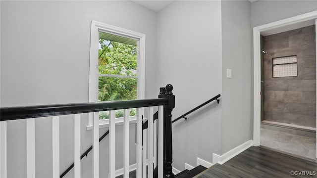 1531 Berkeley Ave, Petersburg, VA 23805 - staircase featuring baseboards and wood finished floors