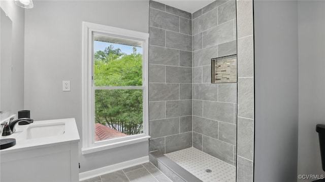 1531 Berkeley Ave, Petersburg, VA 23805 - full bathroom featuring tiled shower, tile patterned flooring, and double vanity