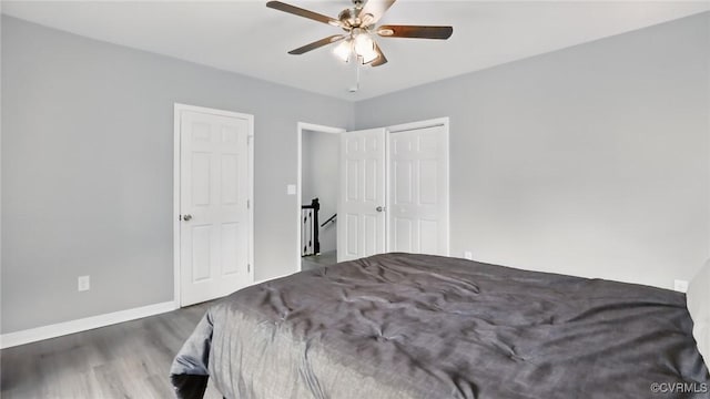 1531 Berkeley Ave, Petersburg, VA 23805 - bedroom featuring wood finished floors, ceiling fan, and a closet