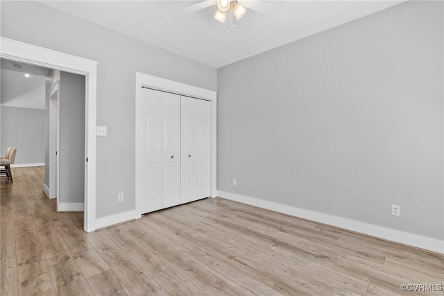 3130 Tinsley Ter, Prince George, VA 23875 - unfurnished bedroom featuring wood finished floors, a closet, and a ceiling fan