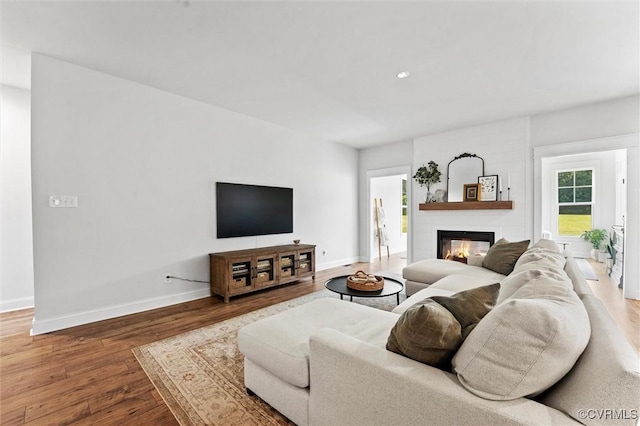 3616 Bonnies Way, Powhatan, VA 23139 - living room with wood finished floors and a glass covered fireplace
