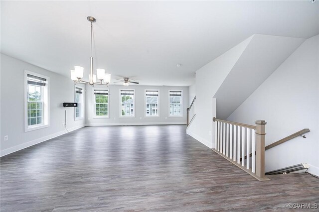 4357 Saunders Station Loop Unit B, Henrico, VA 23233 - unfurnished living room with a chandelier and wood finished floors