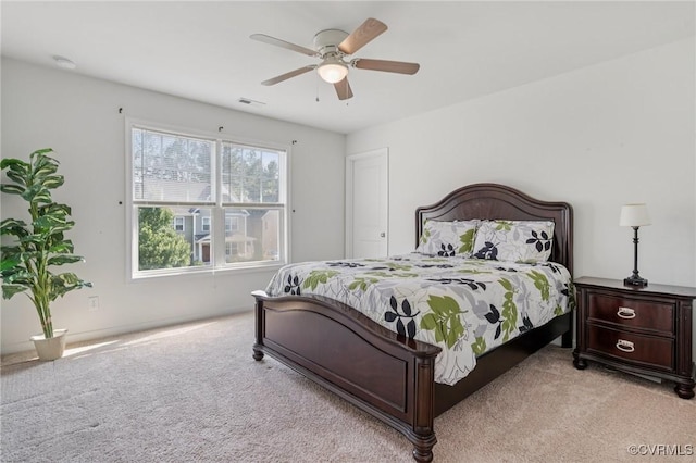 17018 Westervelt Ct, Chesterfield, VA 23120 - bedroom with light carpet and a ceiling fan