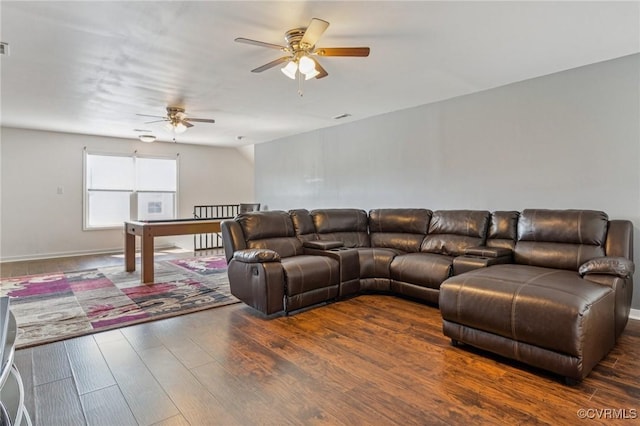 17018 Westervelt Ct, Chesterfield, VA 23120 - living room with a ceiling fan and wood finished floors