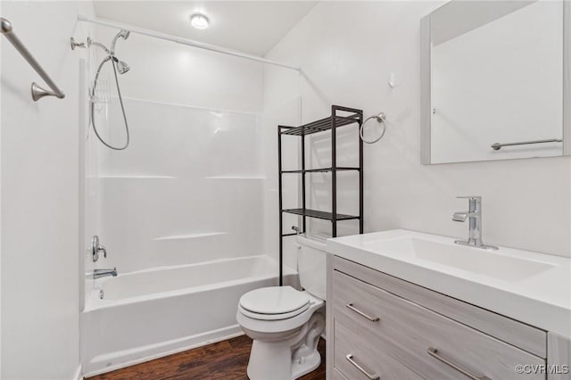 17018 Westervelt Ct, Chesterfield, VA 23120 - bathroom featuring vanity, wood finished floors, and  shower combination