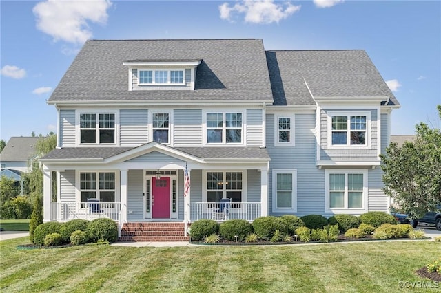 17018 Westervelt Ct, Chesterfield, VA 23120 - view of front facade featuring a porch, a front lawn, and roof with shingles