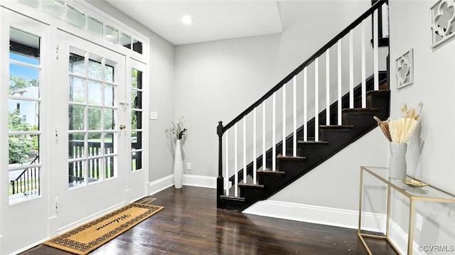1323 Avondale Ave, Richmond, VA 23227 - foyer entrance featuring stairway, wood finished floors, plenty of natural light, and recessed lighting
