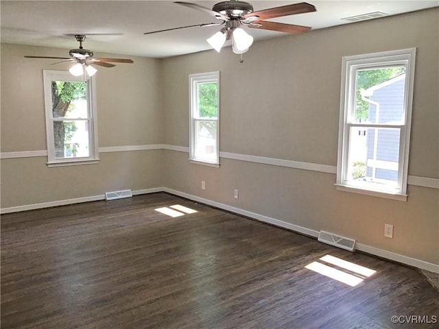 5206 Hallmark Dr, Chesterfield, VA 23234 - spare room with dark wood-style floors and a ceiling fan