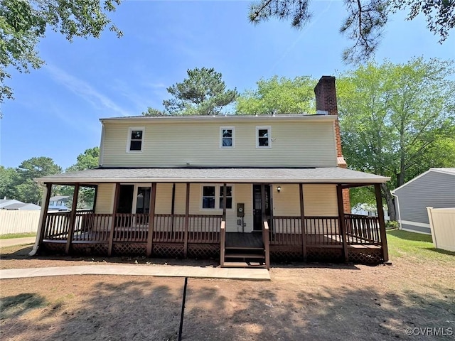 5206 Hallmark Dr, Chesterfield, VA 23234 - farmhouse inspired home with a chimney and a porch
