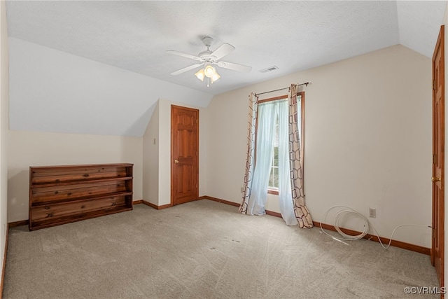 6768 Poplar Woods Ct, Quinton, VA 23141 - additional living space with lofted ceiling, a ceiling fan, and carpet floors
